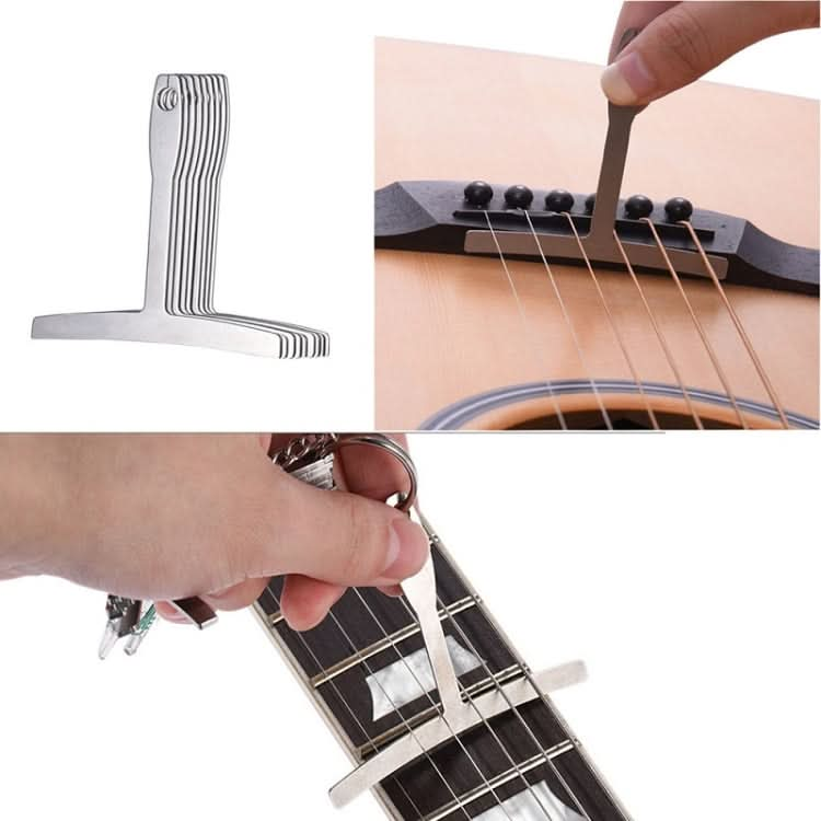 9 in 1 Guitar T-shaped ruler, Neck Fingerboard, Frets Radian, String Yard Radian, Adjustable Measuring Caliper Reluova