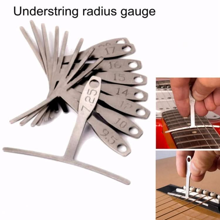 9 in 1 Guitar T-shaped ruler, Neck Fingerboard, Frets Radian, String Yard Radian, Adjustable Measuring Caliper Reluova