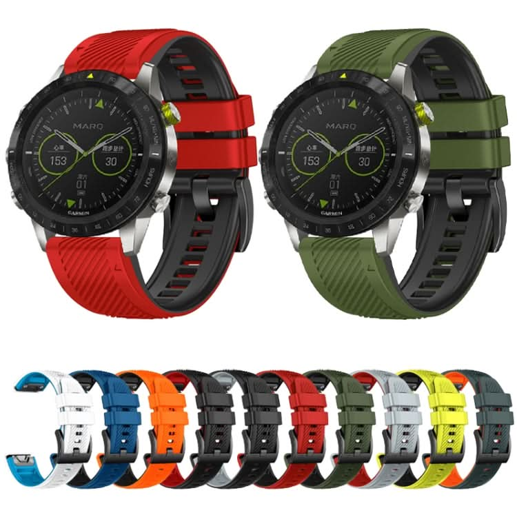 Twill Two Color Quick Release Silicone Watch Band