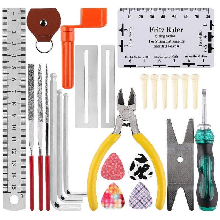 Guitar Repair Tool Set, File Wrench, Chord Cut And Winder, Frets Polishing Reluova