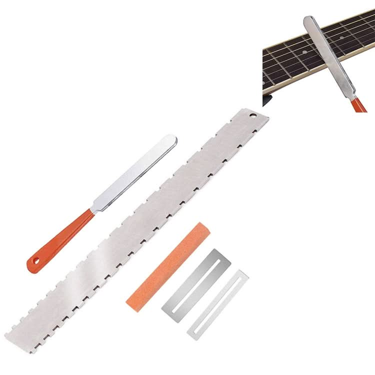 Guitar Neck Measuring Ruler Guitar Sharpening File Guitar Neck Notch Ruler Fret Polishing Pad Reluova