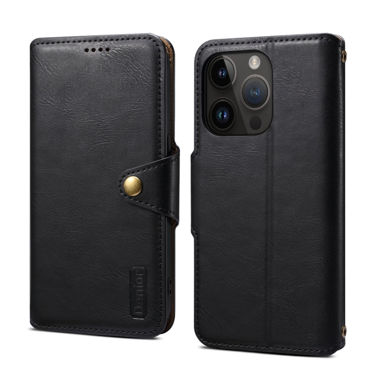 Denior Cowhide Texture Wallet Style Leather Phone Case, Series 4