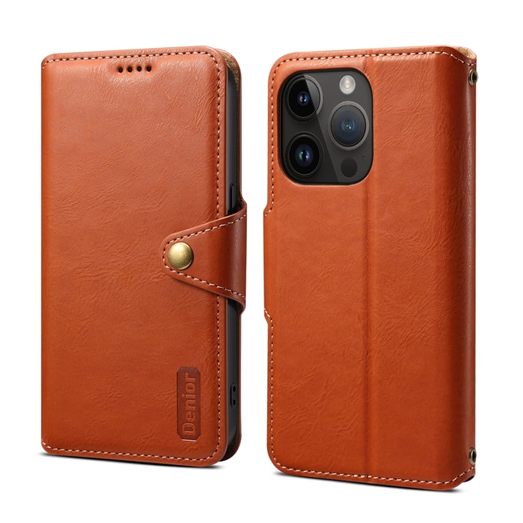 Denior Cowhide Texture Wallet Style Leather Phone Case, Series 4