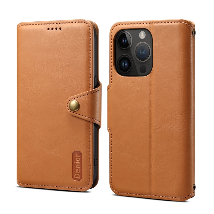 Denior Cowhide Texture Wallet Style Leather Phone Case, Series 4