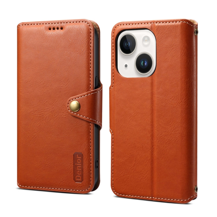 Denior Cowhide Texture Wallet Style Leather Phone Case, Series 4