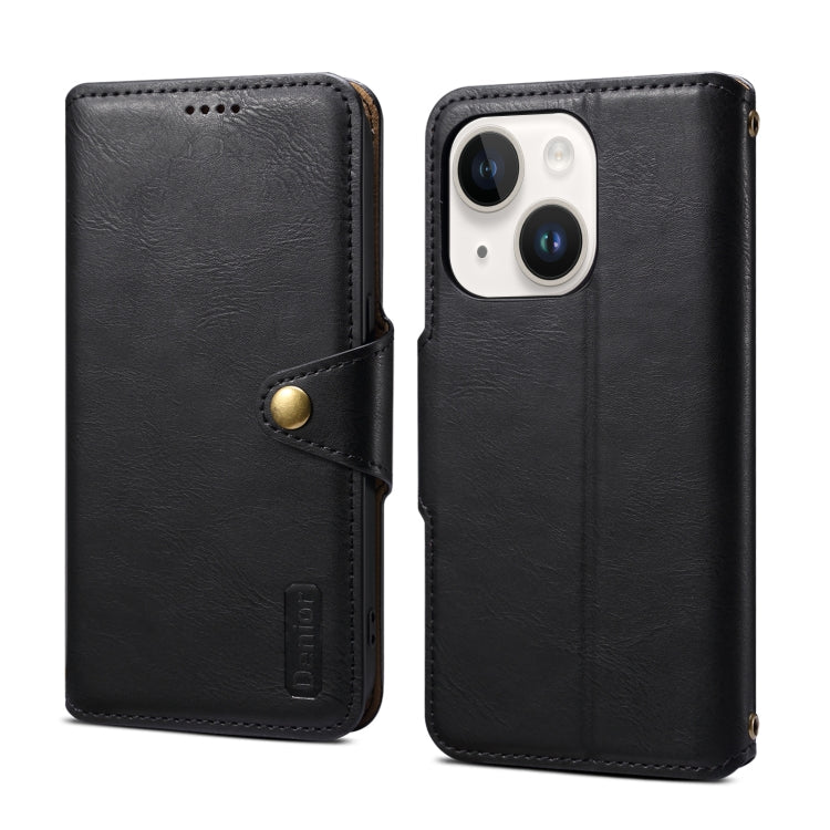 Denior Cowhide Texture Wallet Style Leather Phone Case, Series 4