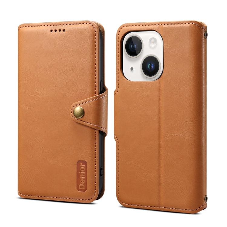 Denior Cowhide Texture Wallet Style Leather Phone Case, Series 4