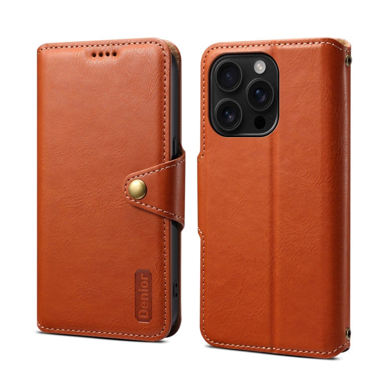 Denior Cowhide Texture Wallet Style Leather Phone Case, Series 4