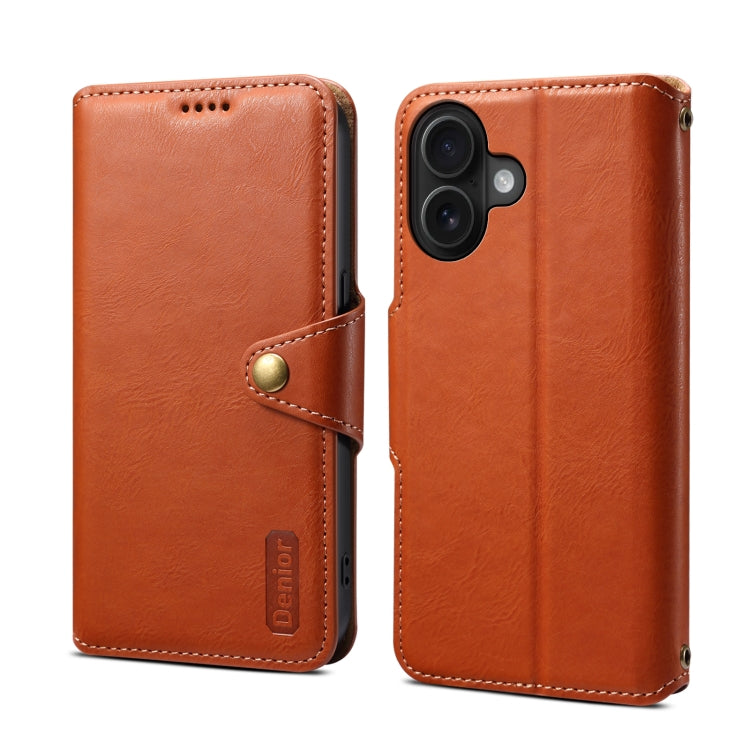 Denior Cowhide Texture Wallet Style Leather Phone Case, Series 3