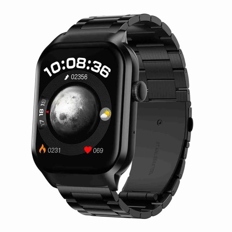 2.01 inch Three-bead Steel Strap Bluetooth Call Smart Watch Support Heart Rate Monitoring / Non-invasive Blood Sugar-Reluova