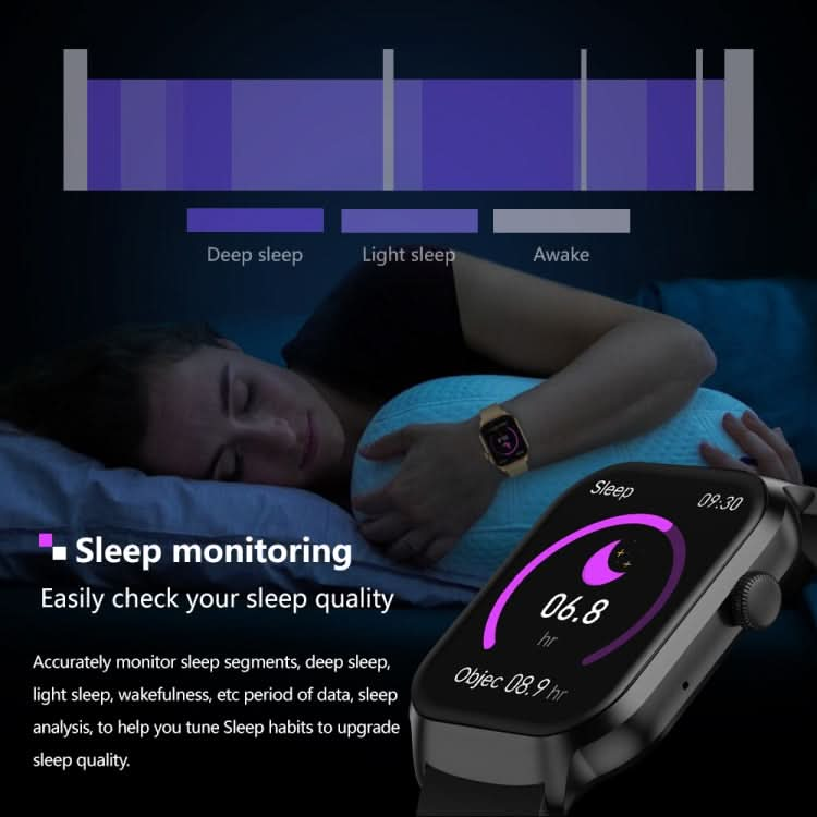 2.01 inch Three-bead Steel Strap Bluetooth Call Smart Watch Support Heart Rate Monitoring / Non-invasive Blood Sugar