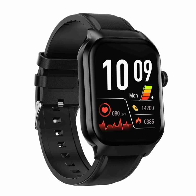 2.01 inch Leather Strap Bluetooth Call Smart Watch Support Heart Rate Monitoring / Non-invasive Blood Sugar