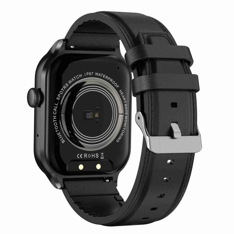 2.01 inch Leather Strap Bluetooth Call Smart Watch Support Heart Rate Monitoring / Non-invasive Blood Sugar-Reluova