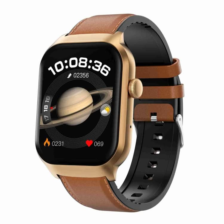 2.01 inch Leather Strap Bluetooth Call Smart Watch Support Heart Rate Monitoring / Non-invasive Blood Sugar-Reluova