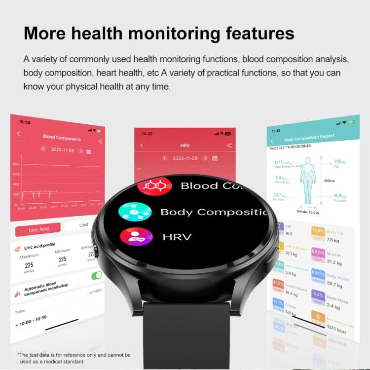 1.43 inch Milanese Steel Strap Bluetooth Call Smart Watch Support ECG / Non-invasive Blood Sugar