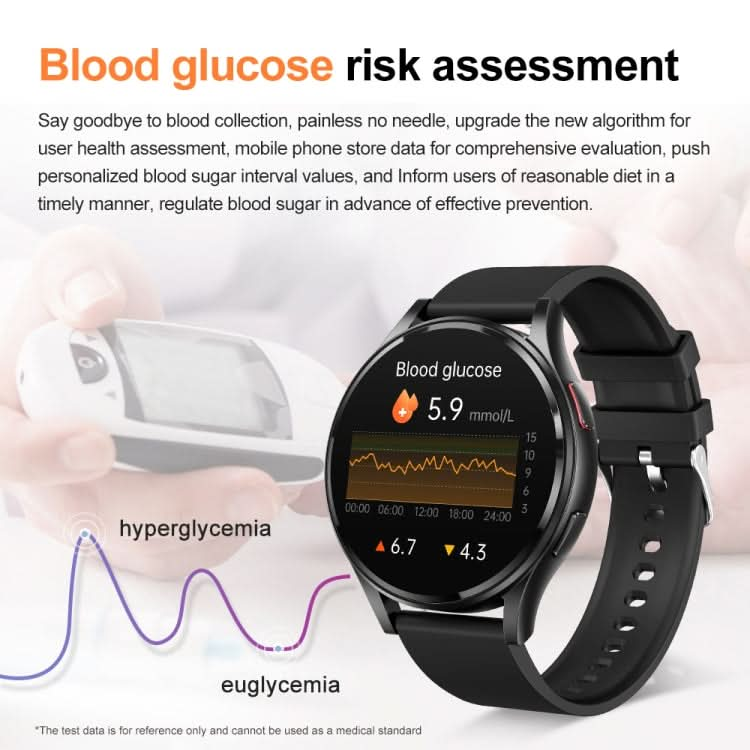 1.43 inch Silicone Strap Bluetooth Call Smart Watch Support ECG / Non-invasive Blood Sugar