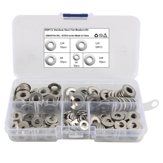 250pcs / Set 304 Stainless Steel Flat Washers Set