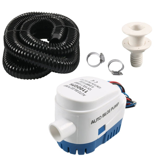 12V-1100GPH Yacht Automatic Bilge Pump with Drain Pipe