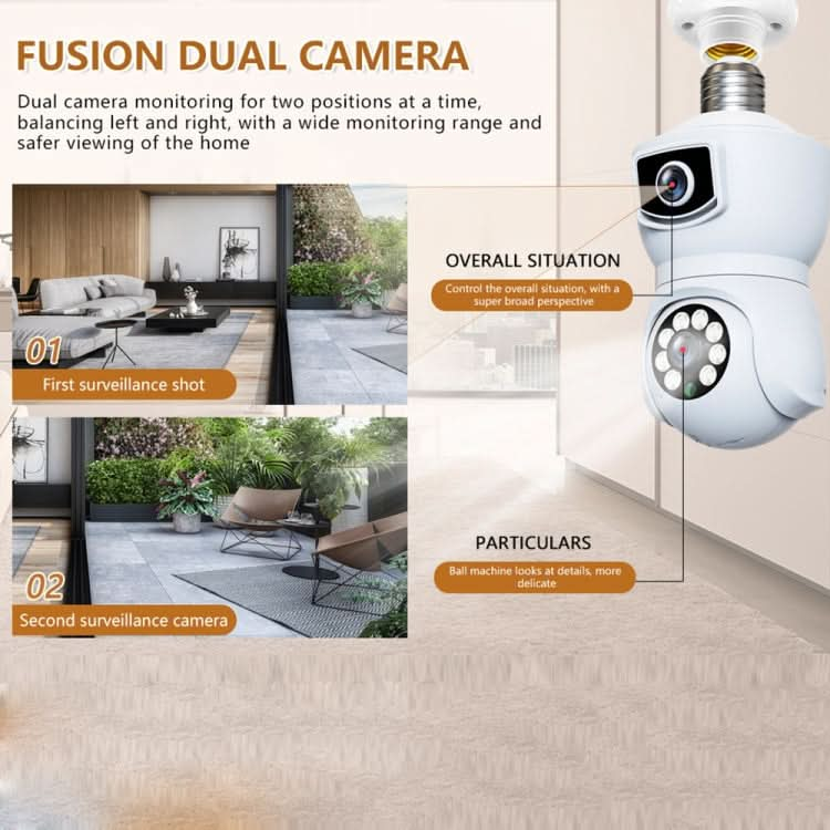 DP41 Bulb-type Dual-lens Motion Tracking Smart Camera Supports Voice Intercom Reluova