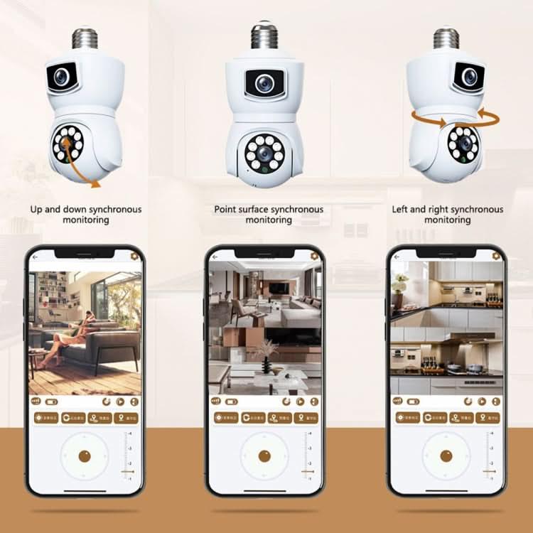 DP41 Bulb-type Dual-lens Motion Tracking Smart Camera Supports Voice Intercom Reluova