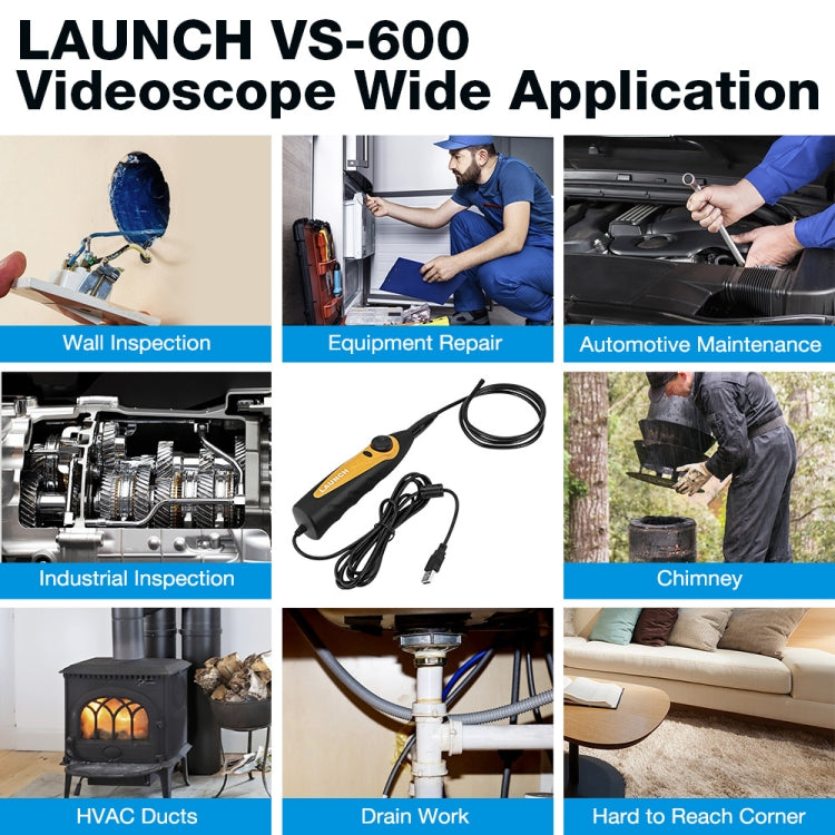 LAUNCH VSP-600 For X431 Pro3S+ / V / V+ / PAD-V USB HD Endoscope Car Repair Tool Reluova