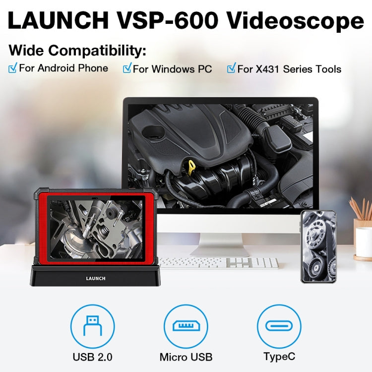 LAUNCH VSP-600 For X431 Pro3S+ / V / V+ / PAD-V USB HD Endoscope Car Repair Tool Reluova