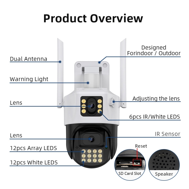 QX86 Motion Tracking Night Vision Smart Camera Supports Voice Intercom Reluova