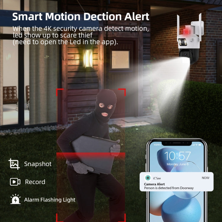 QX86 Motion Tracking Night Vision Smart Camera Supports Voice Intercom