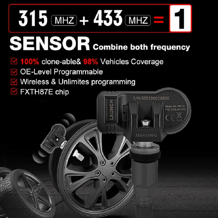 LAUNCH LTR-01 315MHz / 433MHz 2 in 1 Universal Programmable TPMS Tire Pressure Monitor Sensor ÎҵÄÉ̵ê