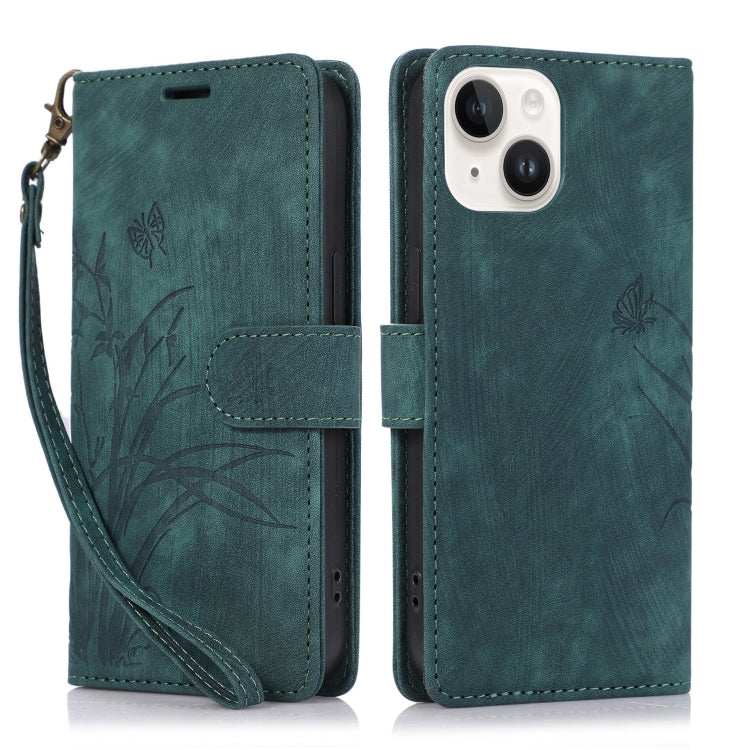 Orchid Butterfly Embossed Leather Phone Case, Series 5