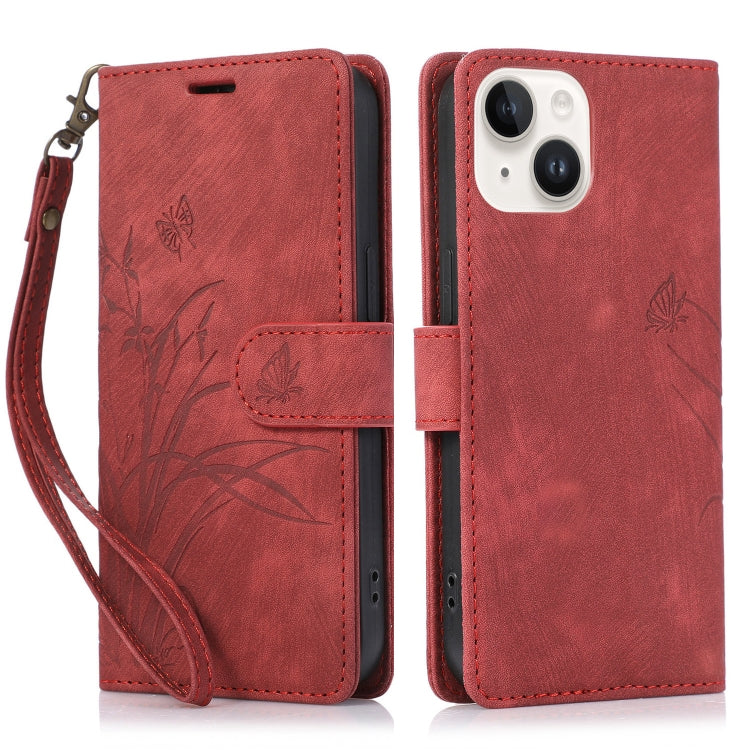 Orchid Butterfly Embossed Leather Phone Case, Series 5