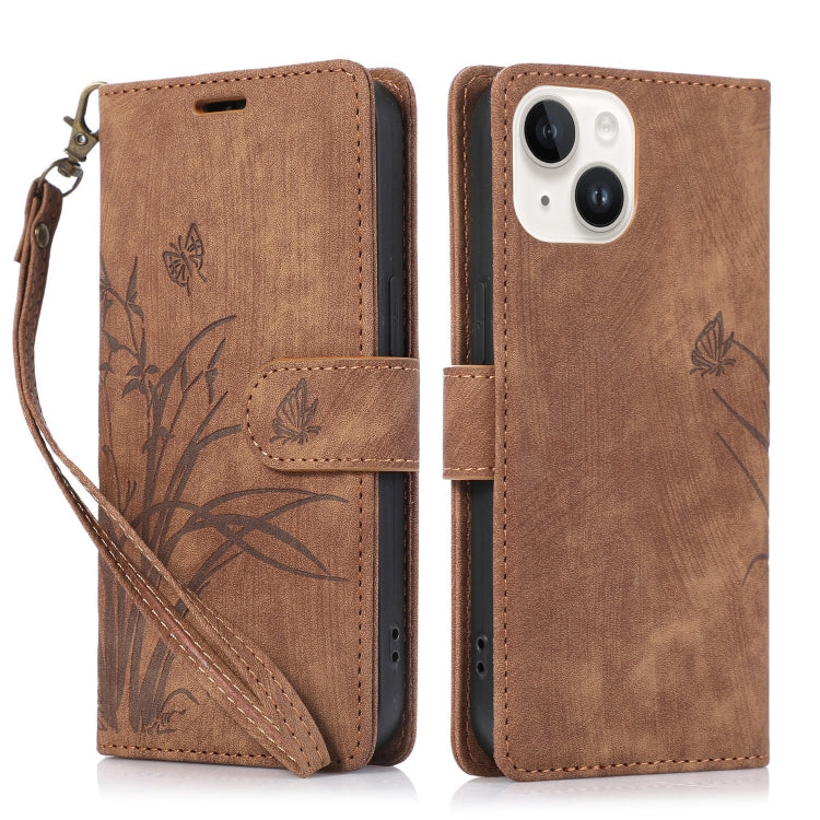 Orchid Butterfly Embossed Leather Phone Case, Series 3