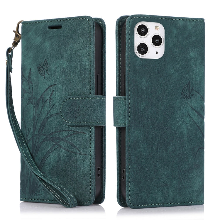 Orchid Butterfly Embossed Leather Phone Case, Series 3