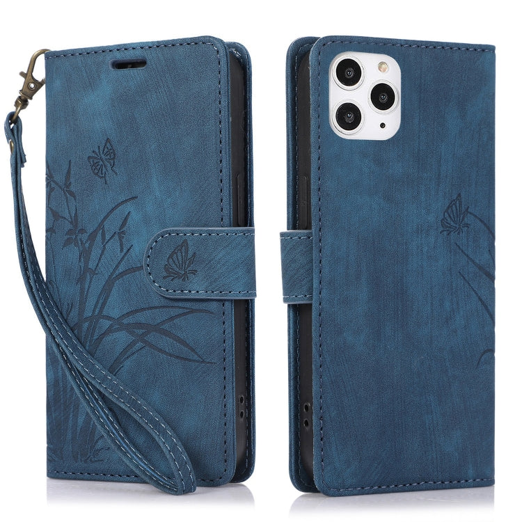 Orchid Butterfly Embossed Leather Phone Case, Series 3