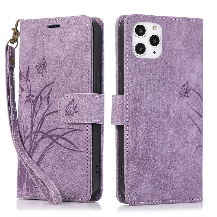 Orchid Butterfly Embossed Leather Phone Case, Series 3