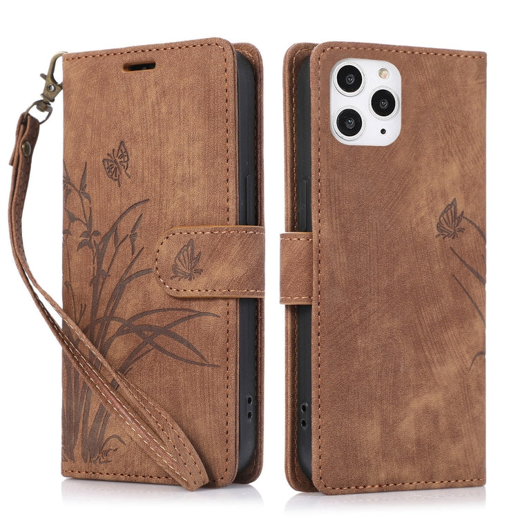 Orchid Butterfly Embossed Leather Phone Case, Series 3