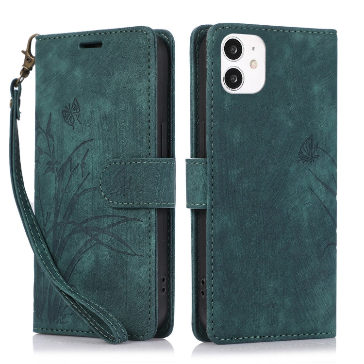 Orchid Butterfly Embossed Leather Phone Case, Series 1