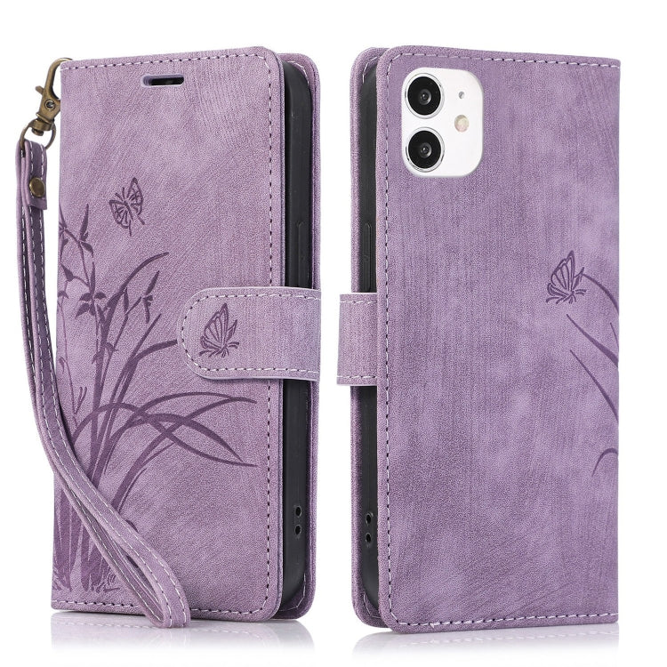 Orchid Butterfly Embossed Leather Phone Case, Series 1