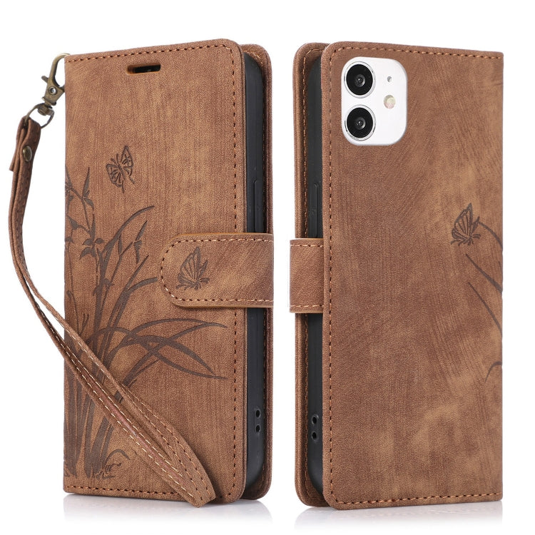 Orchid Butterfly Embossed Leather Phone Case, Series 1