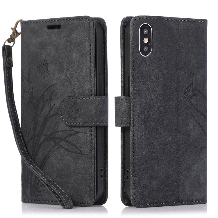 Orchid Butterfly Embossed Leather Phone Case, Series 2