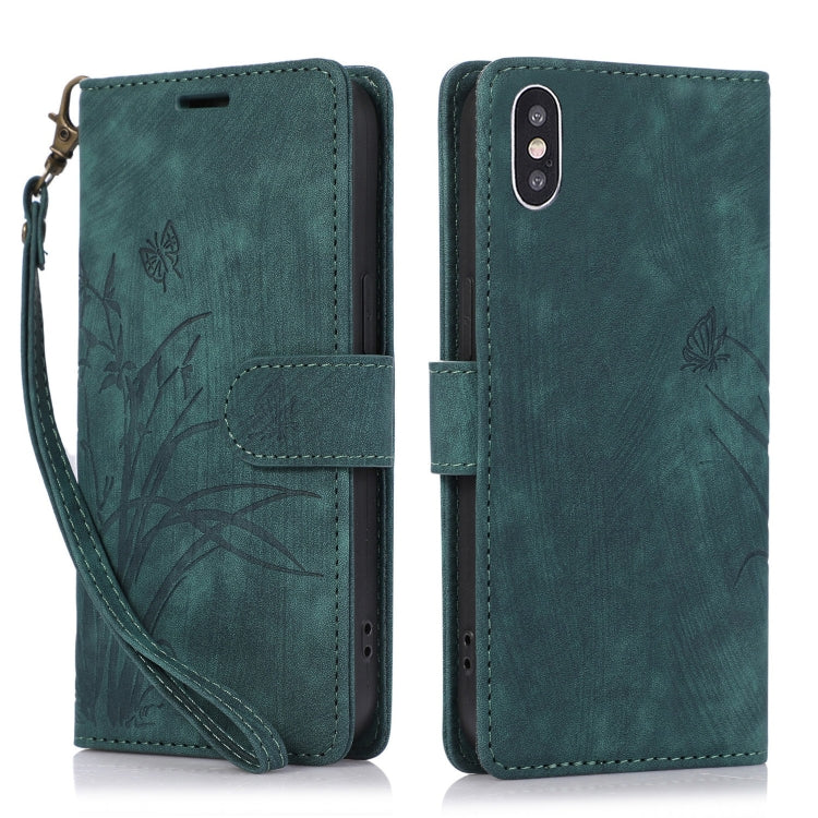 Orchid Butterfly Embossed Leather Phone Case, Series 2