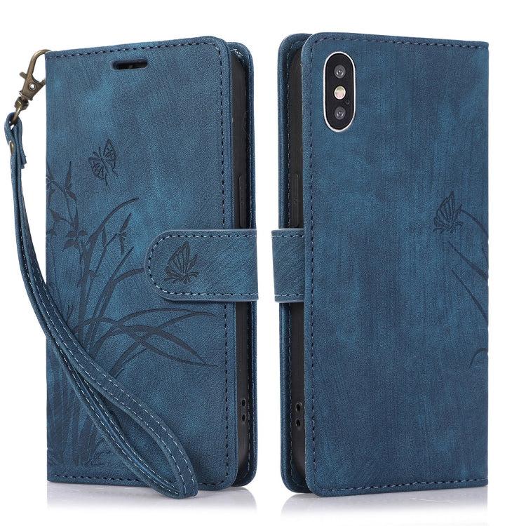 Orchid Butterfly Embossed Leather Phone Case, Series 2