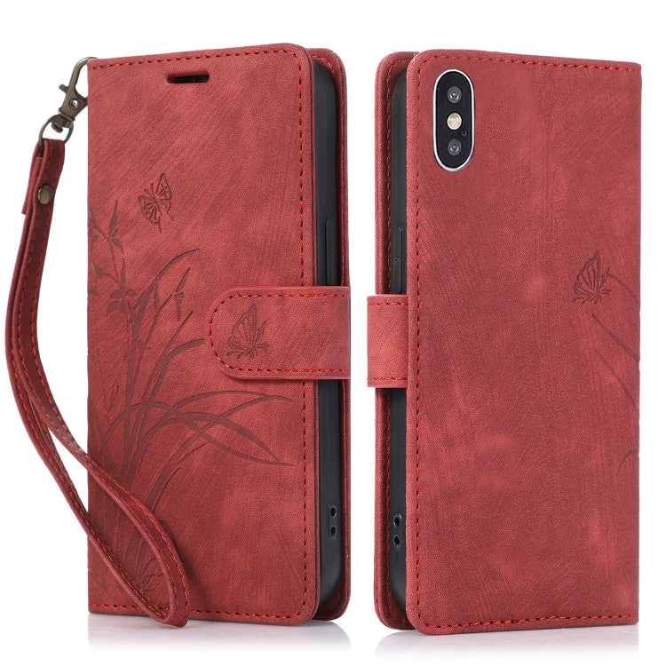 Orchid Butterfly Embossed Leather Phone Case, Series 2