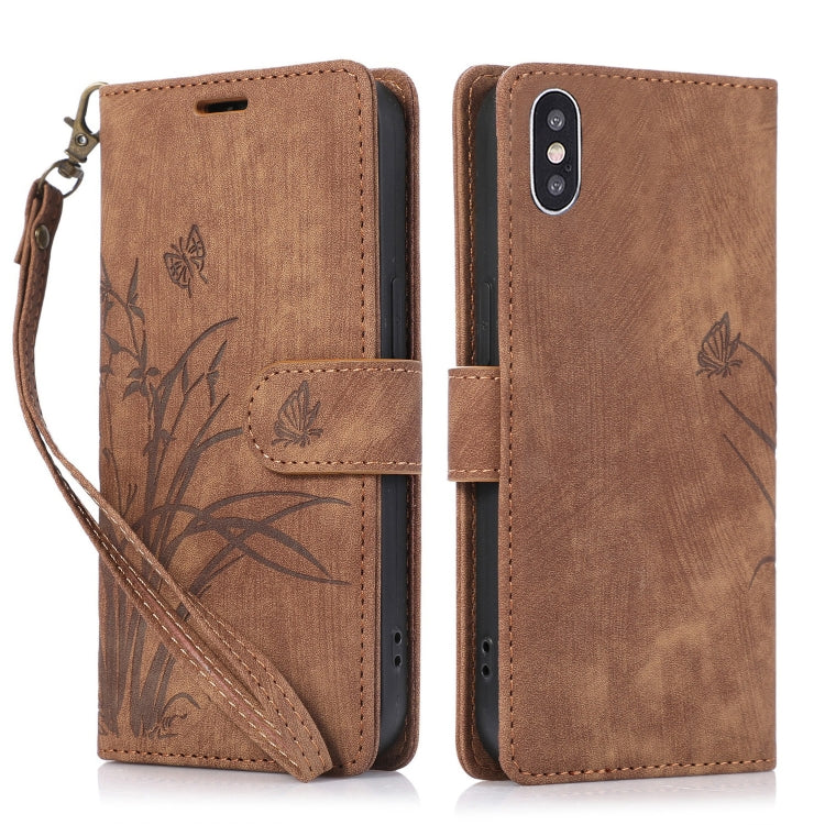 Orchid Butterfly Embossed Leather Phone Case, Series 2