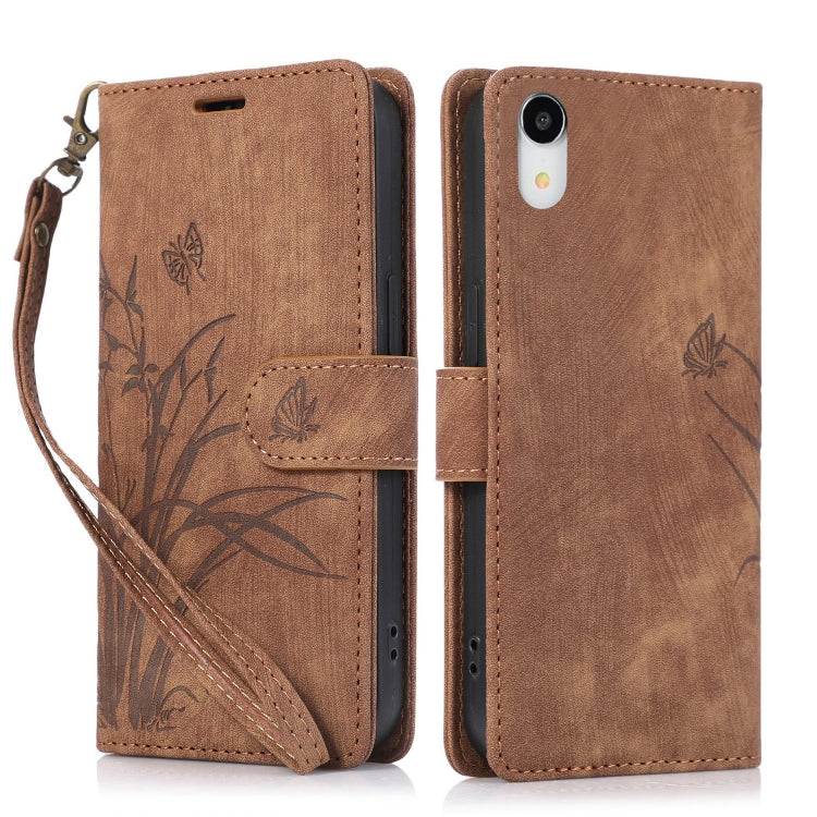 Orchid Butterfly Embossed Leather Phone Case, Series 1