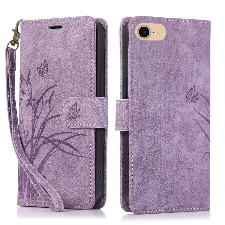 Orchid Butterfly Embossed Leather Phone Case, Series 1