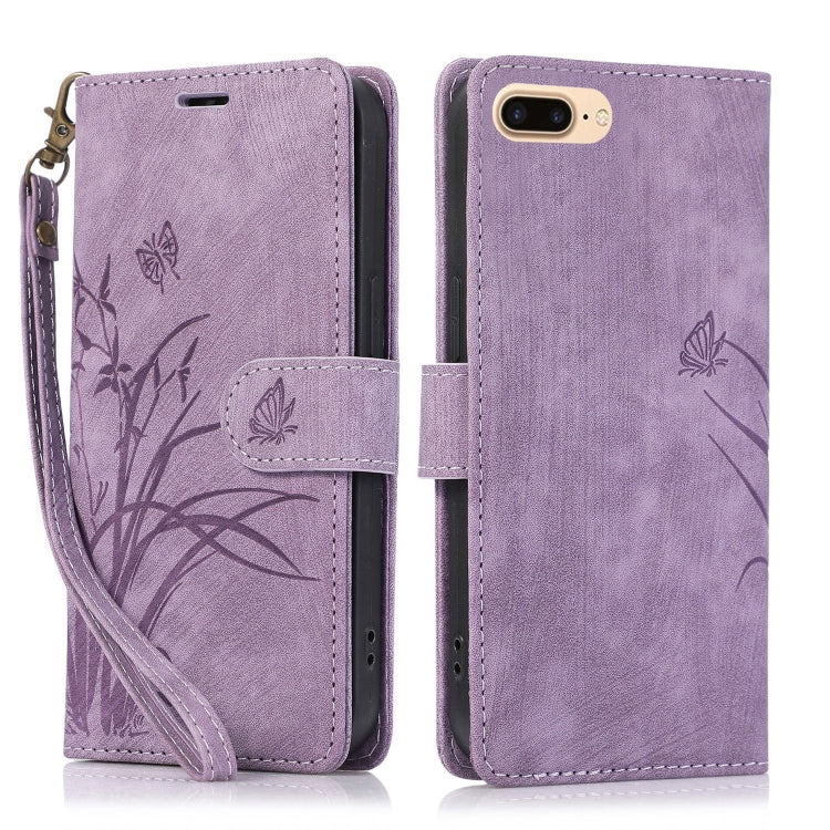 Orchid Butterfly Embossed Leather Phone Case, Series 5