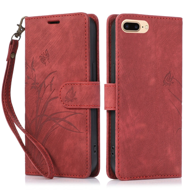 Orchid Butterfly Embossed Leather Phone Case, Series 5