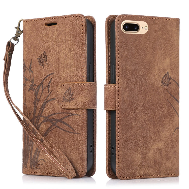 Orchid Butterfly Embossed Leather Phone Case, Series 5