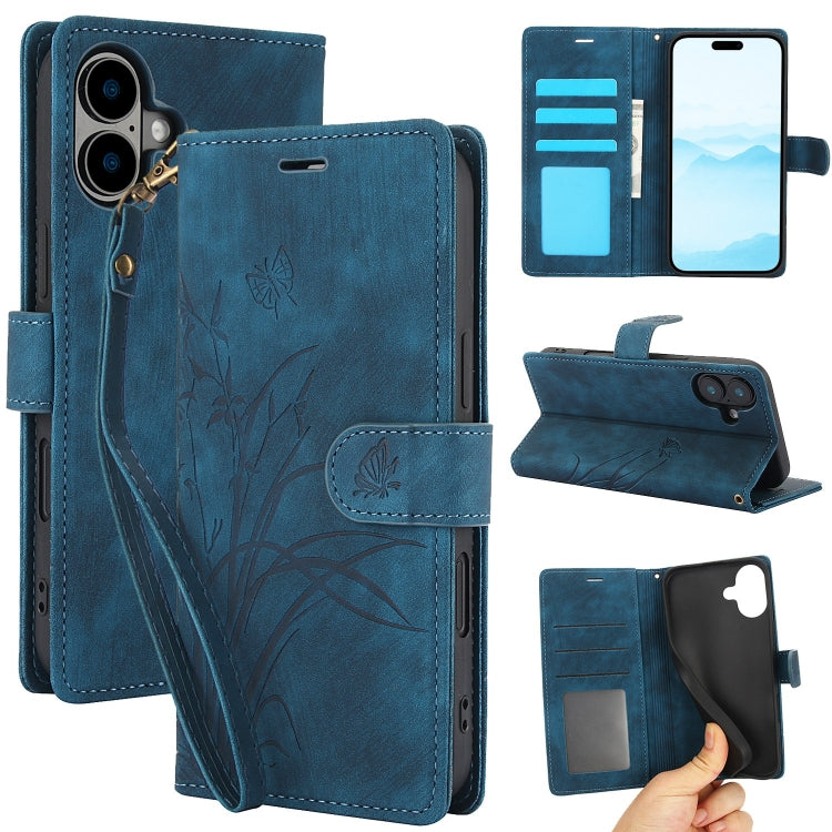 Orchid Butterfly Embossed Leather Phone Case, Series 4